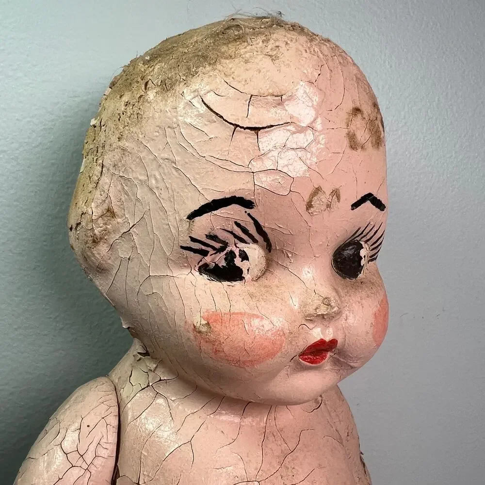 Vintage Carnival Kewpie Doll 18 Inches Composition 1930s 1940s Americana Rare